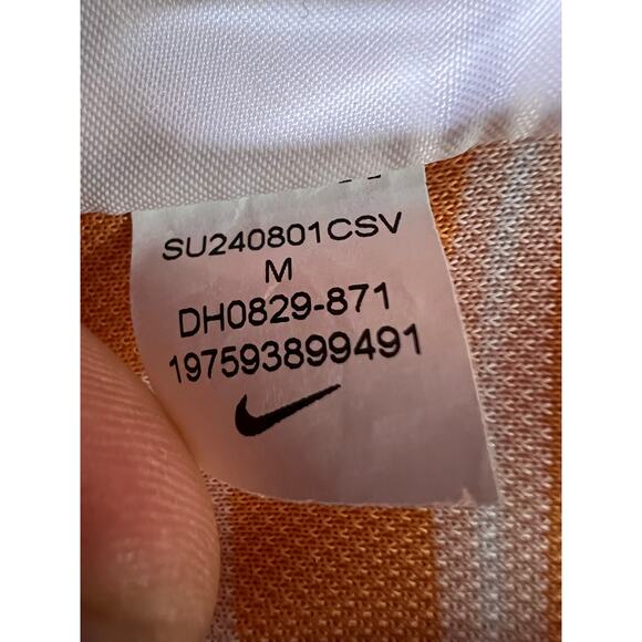 NIKE GOLF TOUR PERFORMANCE DRI-FIT STRIPED POLO SHIRT ORANGE MENS MEDIUm - Picture 4 of 8